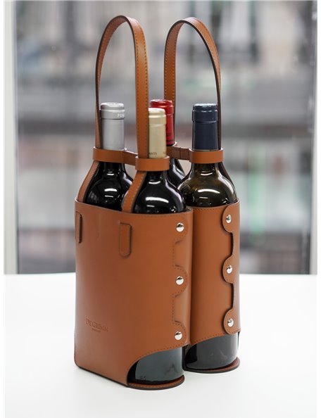 Premium English Leather Wine Bottle Carrier - A Taste of Kentucky
